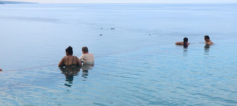 Pool edge and the bay
