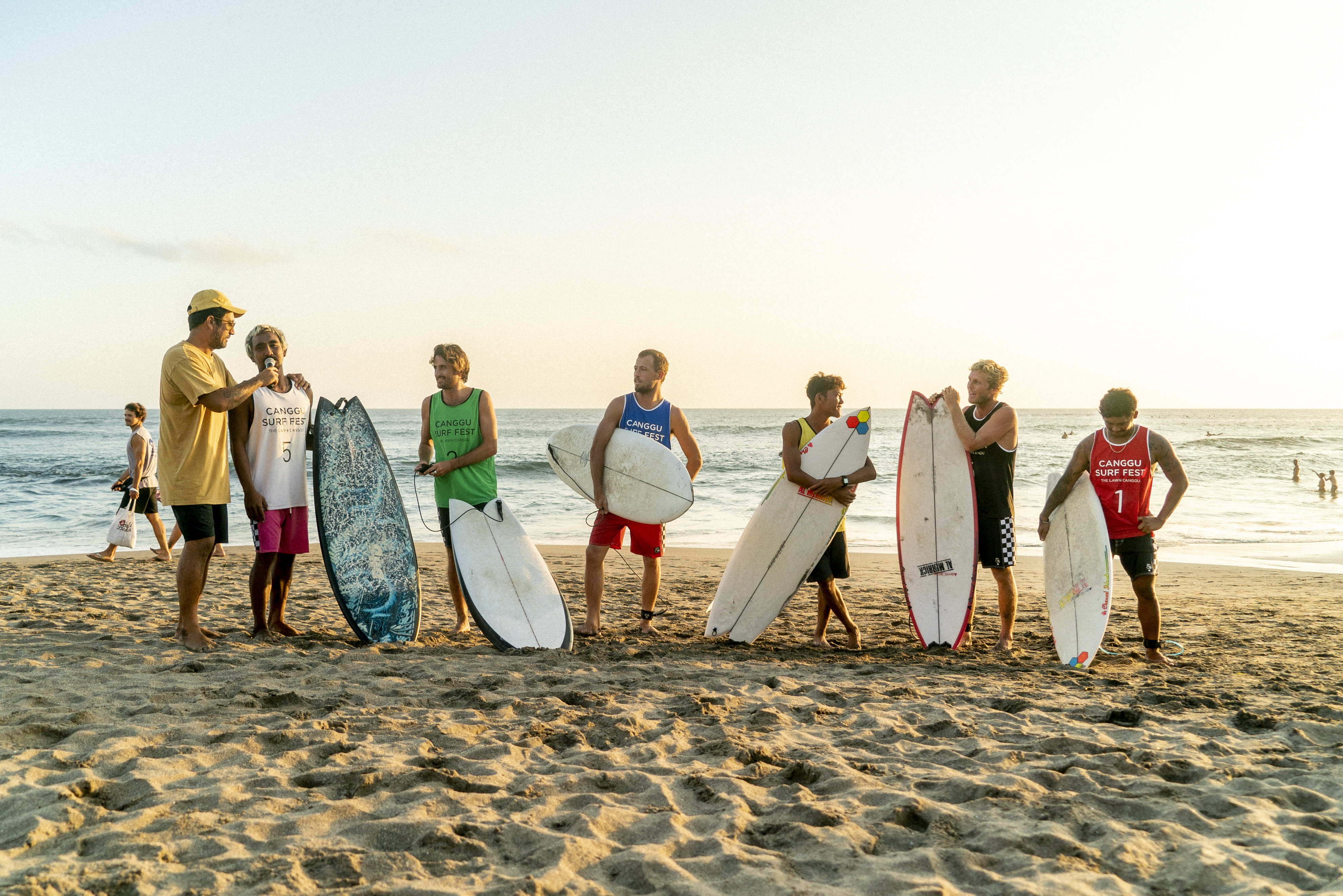 The Lawn Canggu — Guests gathered by the sea
