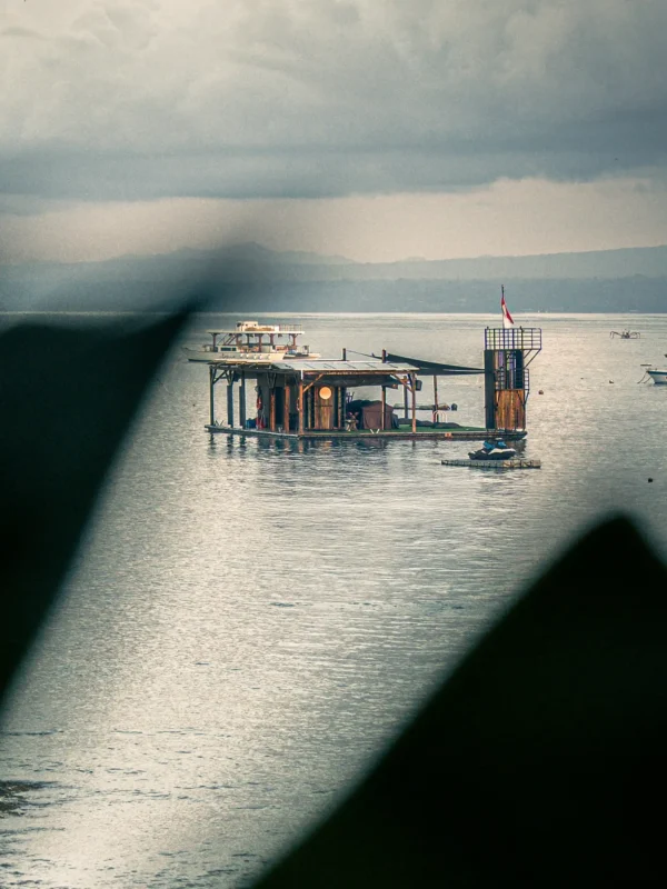 Pontoon floating in the bay