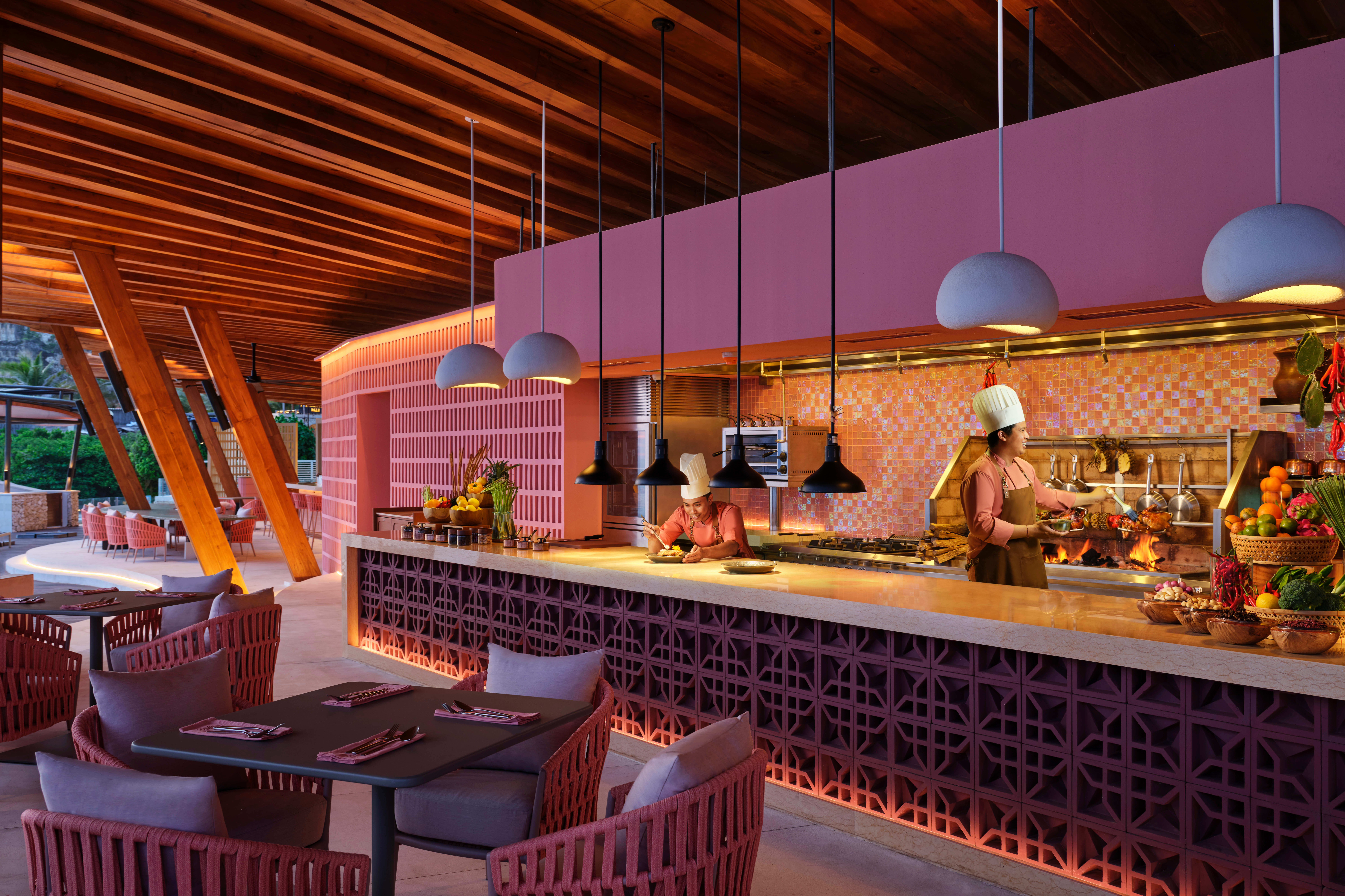 Open kitchen and dining