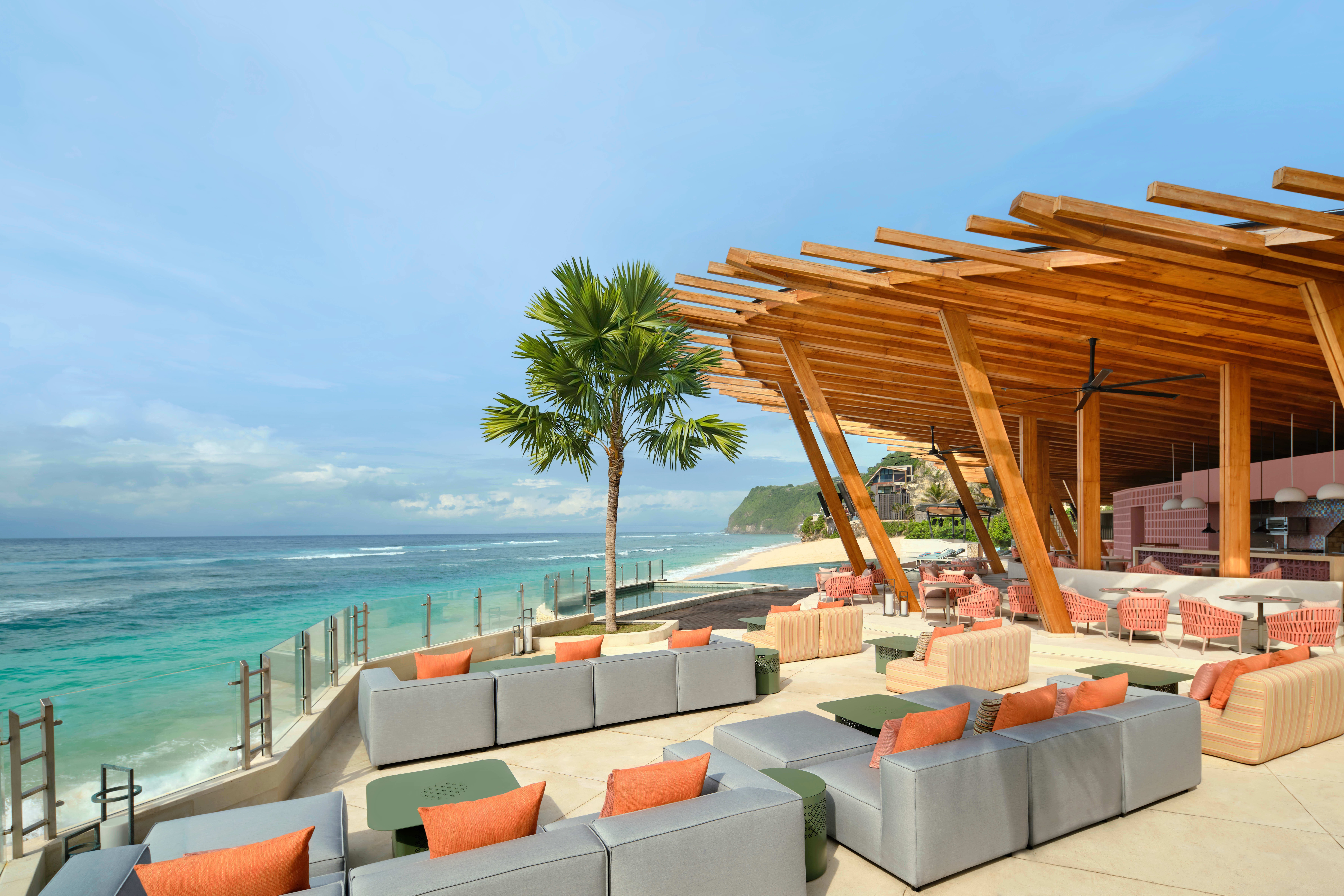 Sea-facing lounge area