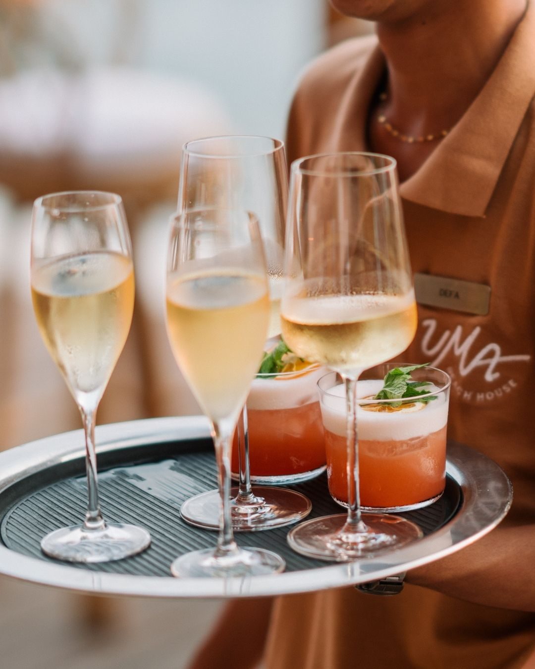Drinks served at the table