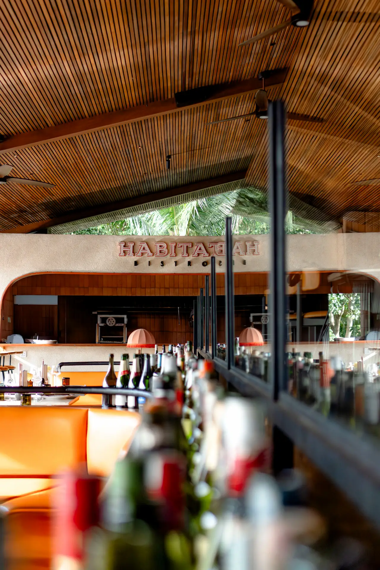 Bar and interior detail at Habitat Bistro Ubud