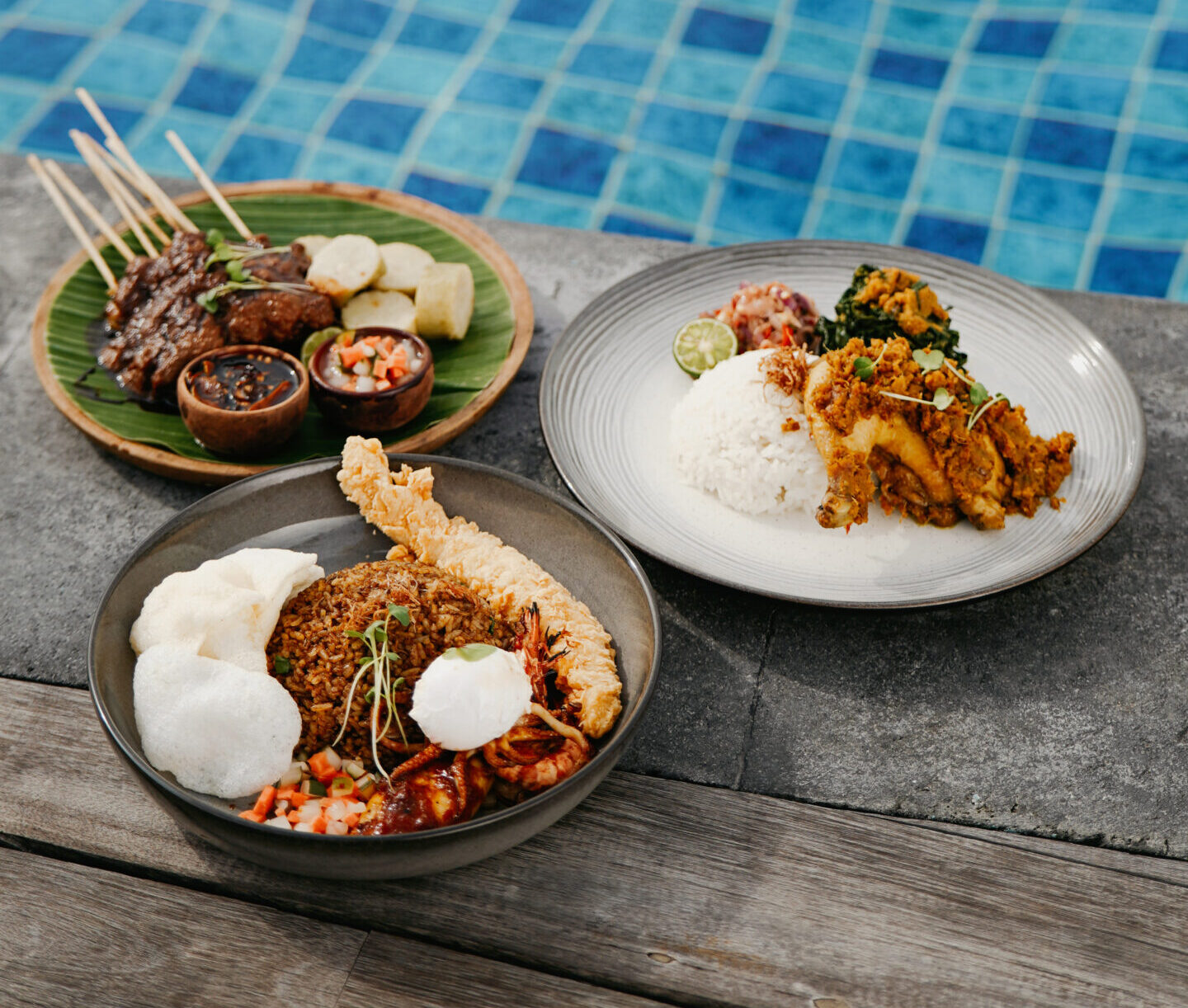 Official Locca Sea House poolside table dishes