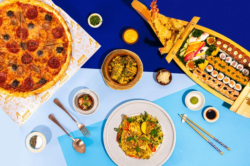 Makanan dan sharing plate di Atlas Beach Club