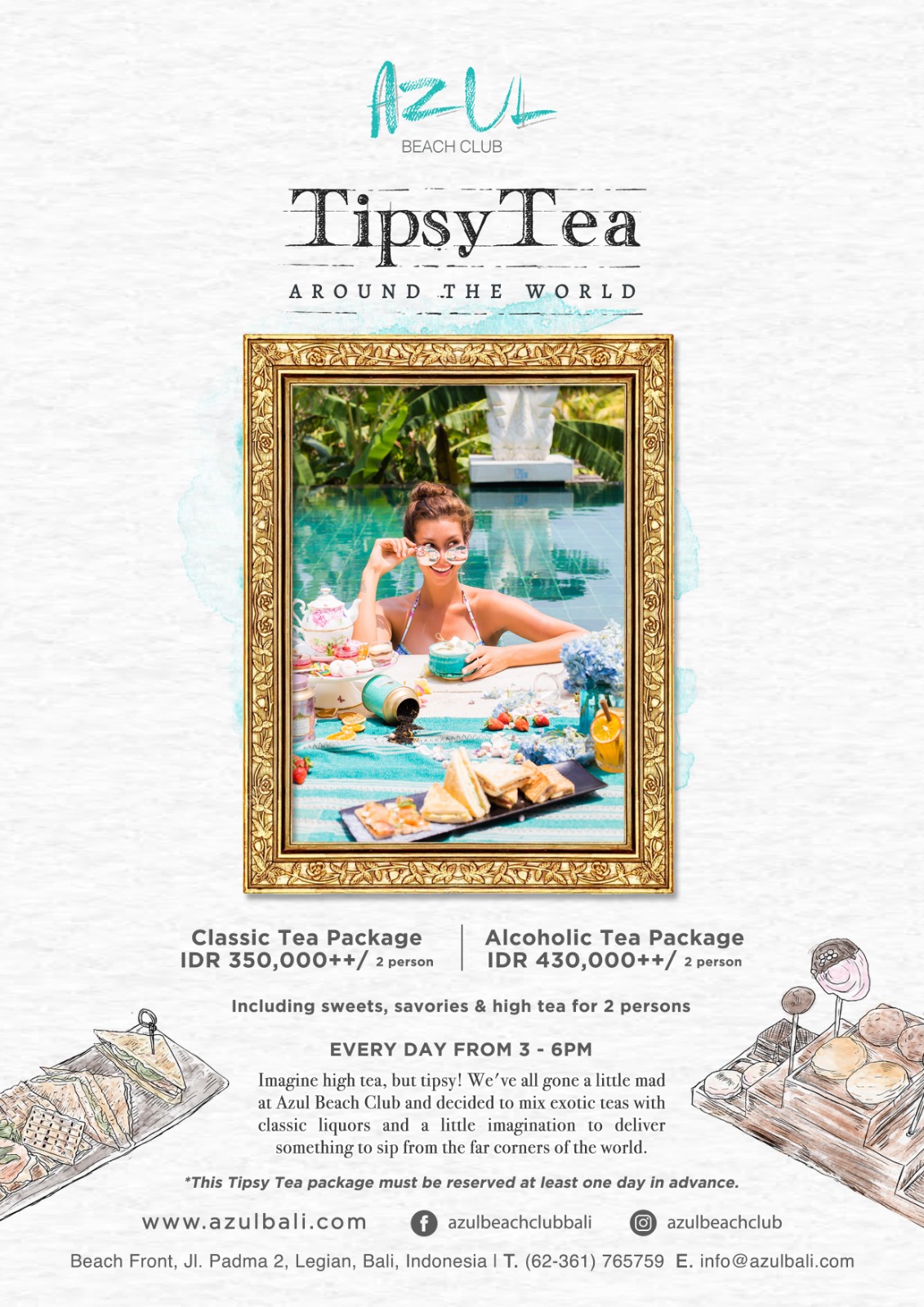 Tipsy Tea：毎日15:00〜18:00、2名向けClassic Tea / Alcoholic Tea