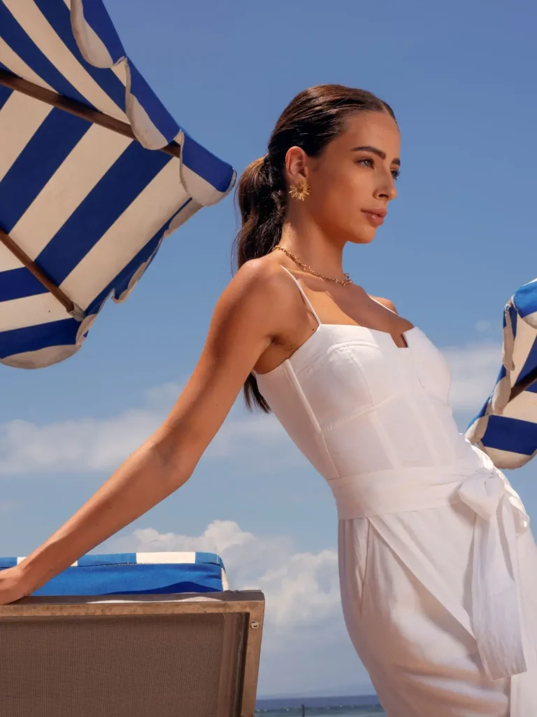 Byrdhouse Beach Club beachside umbrella and ocean view in Sanur