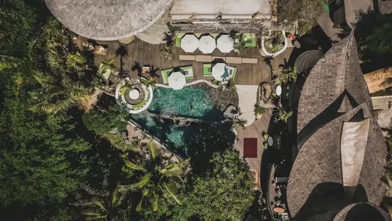 The Jungle Club Ubud aerial pool overview