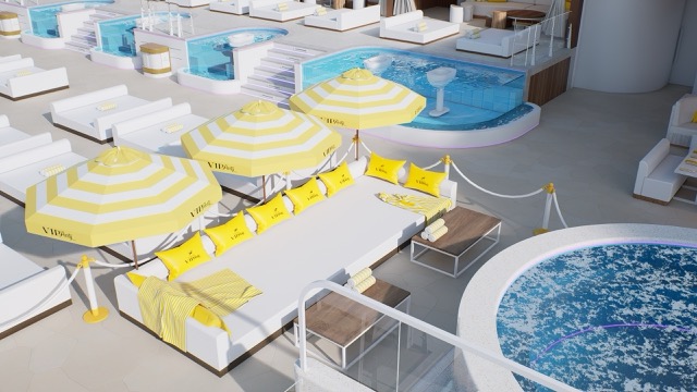 Champagne Pool seating in FINNS VIP Party