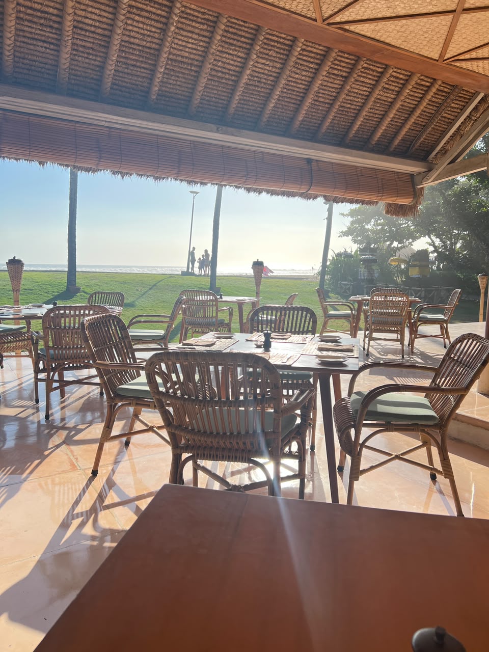 Beachfront dining area