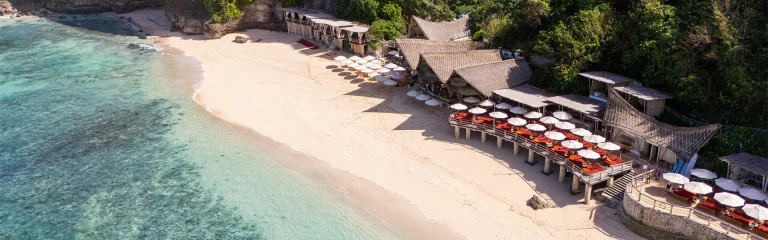 White-sand beach at Sundays Beach Club